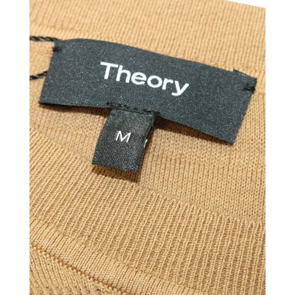 Theory Elden Textured Striped T-Shirt in Brown Cotton